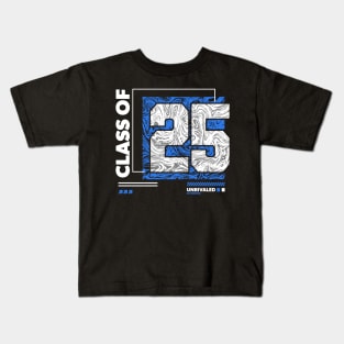 Class of 2025 Urban Streetwear // Graduation Class of '25 Blue Kids T-Shirt